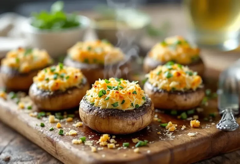 Champignons farcis au four, à l’ail et aux fines herbes : l’apéro chaud, ultra fondant et croustillant