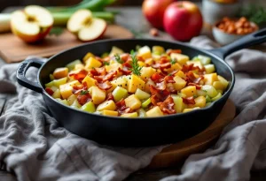 « Je la prépare en 10 minutes pour toute la famille » : ma poêlée poireaux-pommes-lardons ultra simple et rapide à déguster